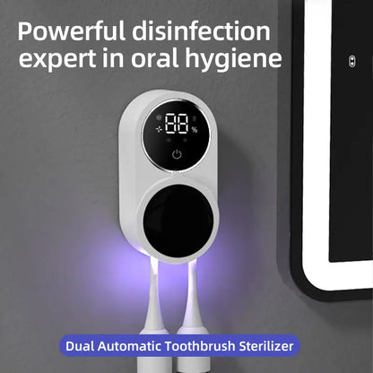 Mini Portable Rechargeable Travel Toothbrush Sterilizer Induction Switch with Charge Display UV